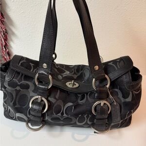Coach Black and Gray Shoulder Bag